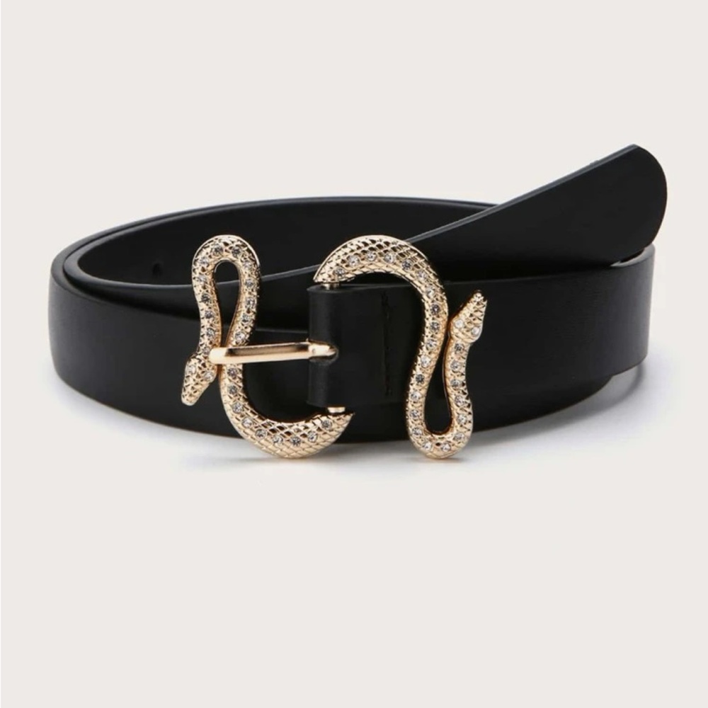 NWOT Sparkly Serpentine Belt - Black/Gold Combo